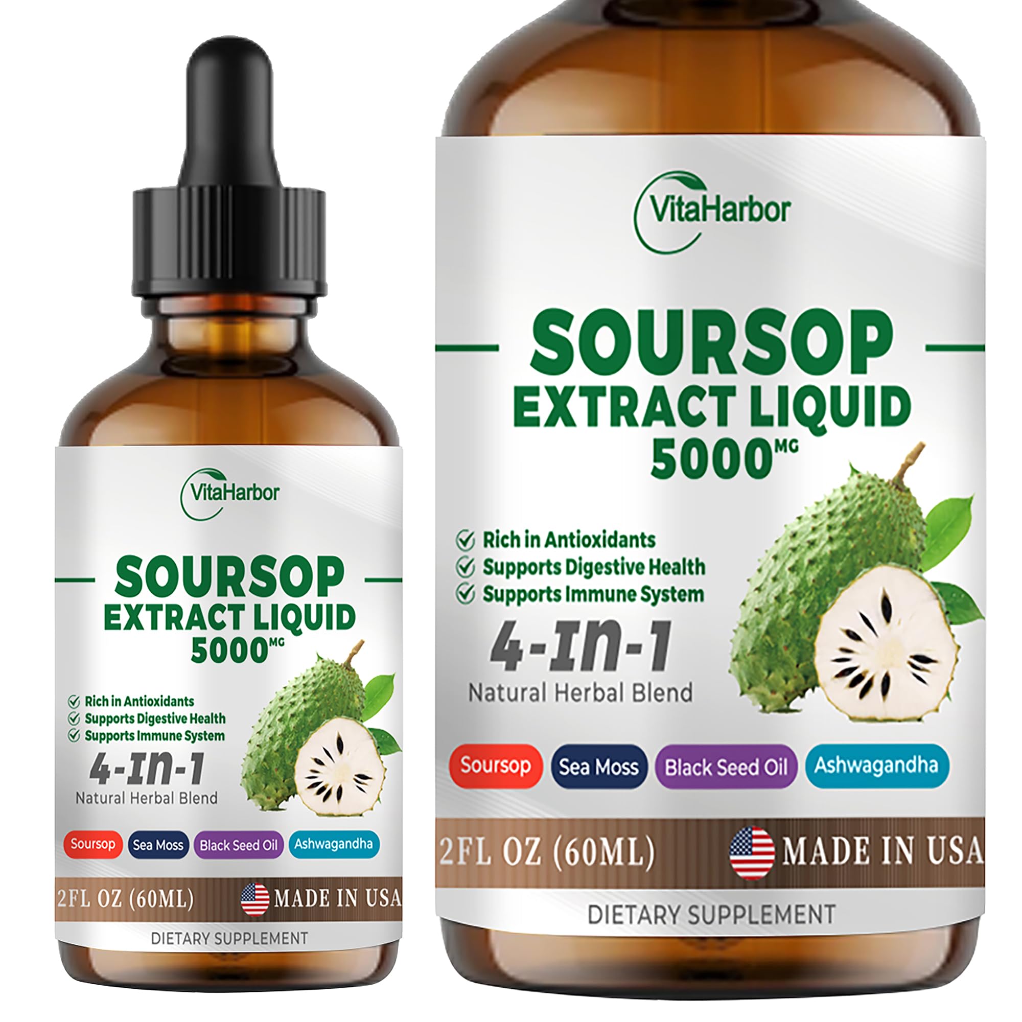 Bottle of 4-in-1 Soursop Bitters Liquid (2 oz)