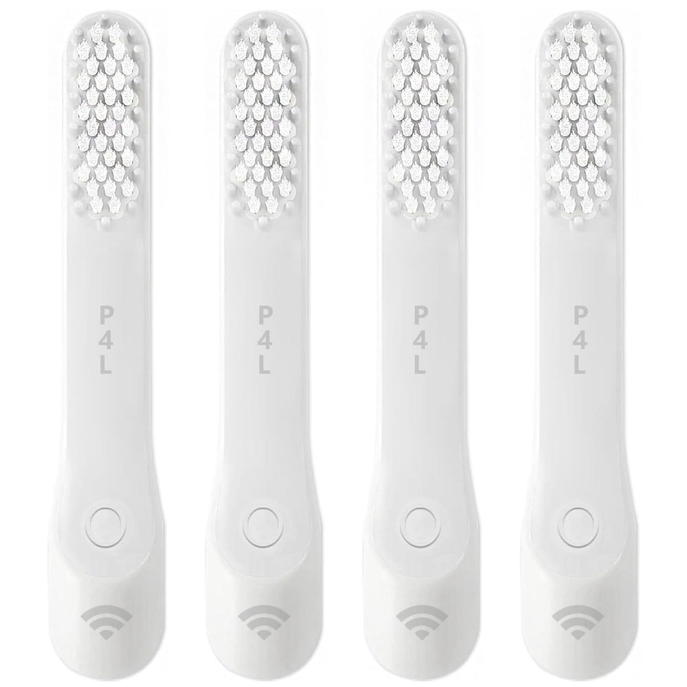 4-pack gray toothbrush replacement heads compatible with Quip Styled electric toothbrush