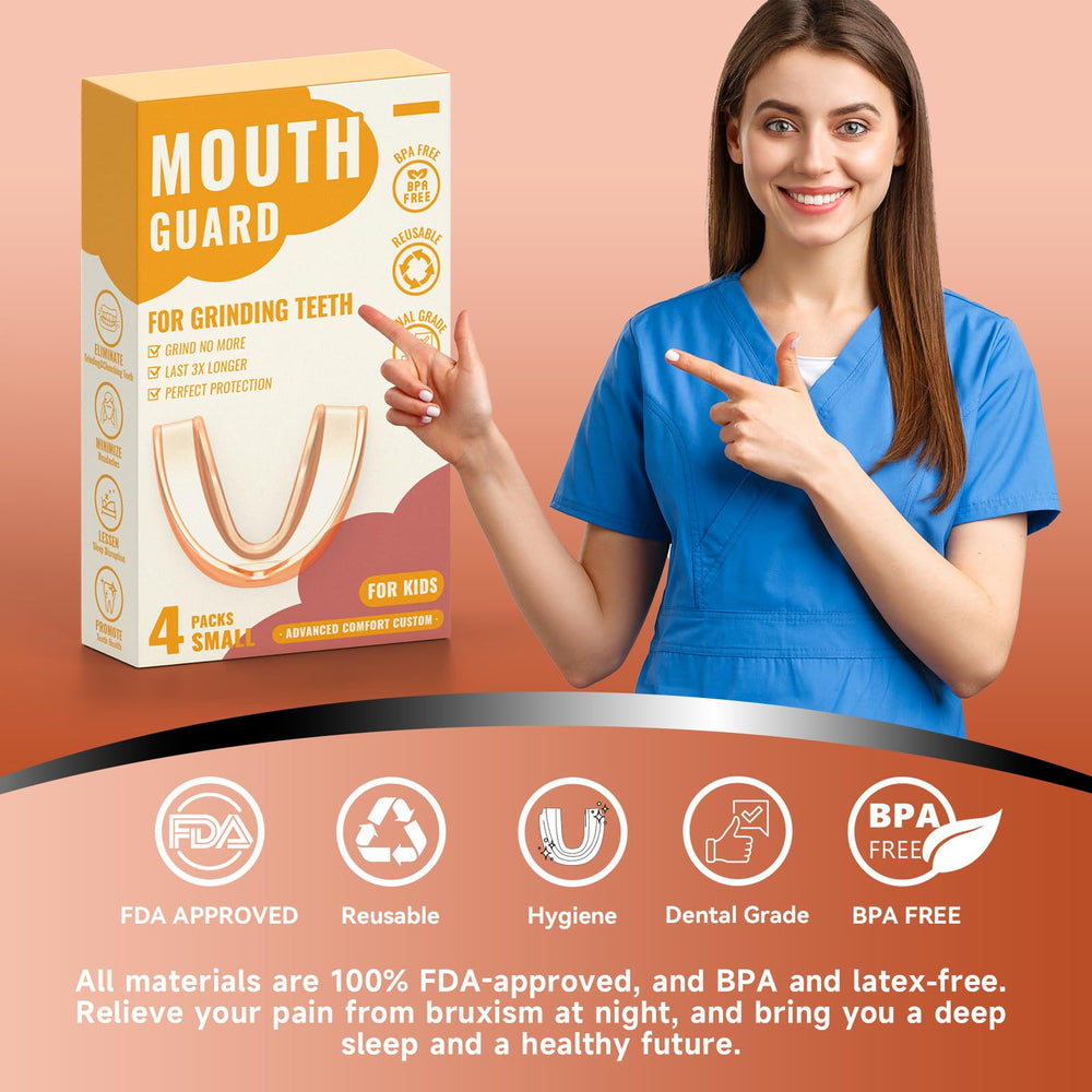 Close-up of the orange kids mouth guard