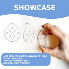 See-through eye shields with ventilated design