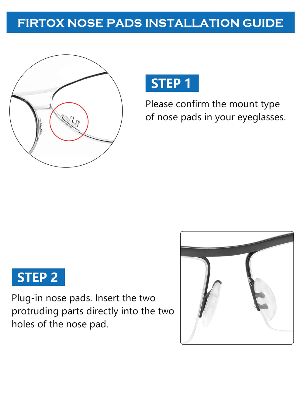 Pack of 4 nose pads for eyeglasses