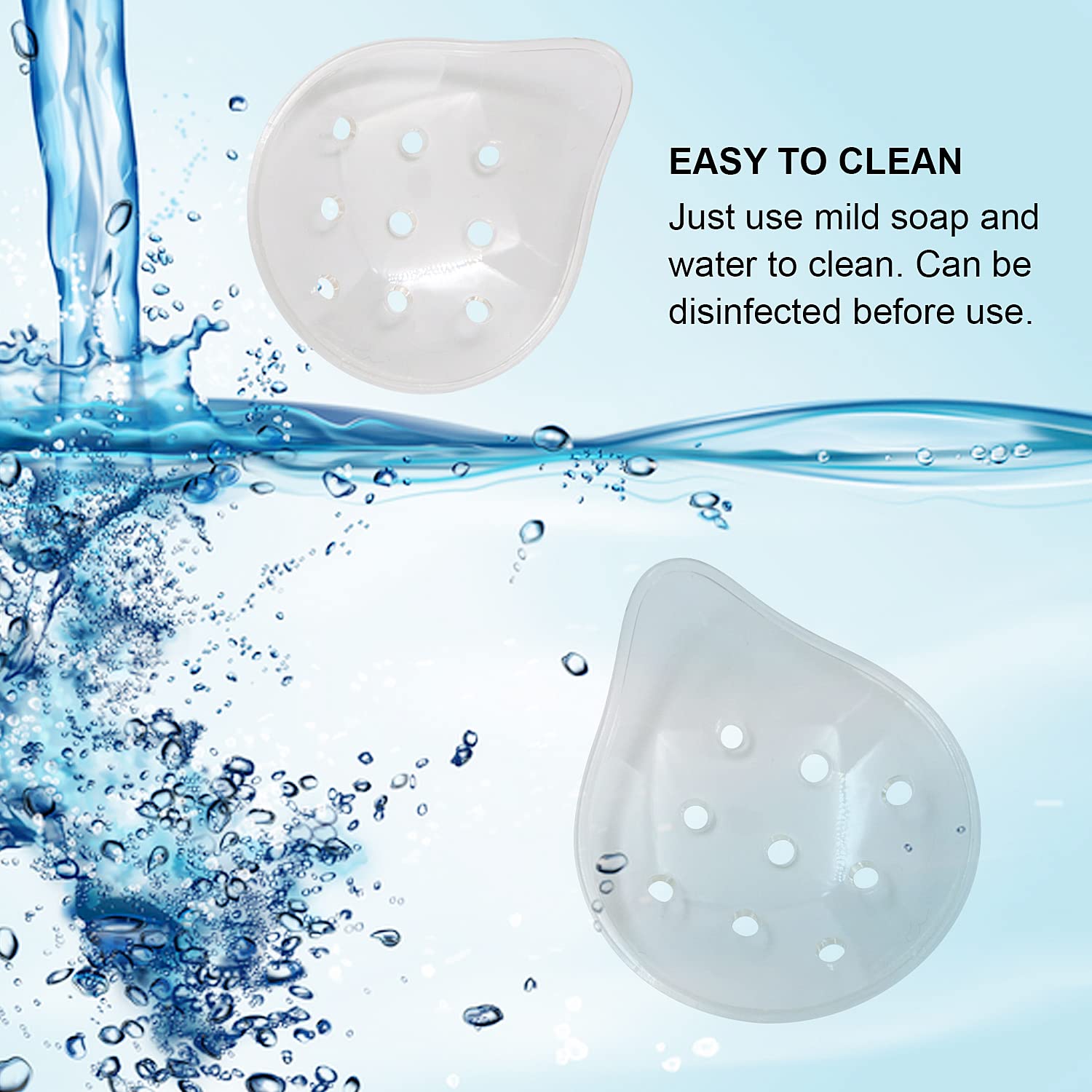 Eye patch being cleaned with mild soap and water