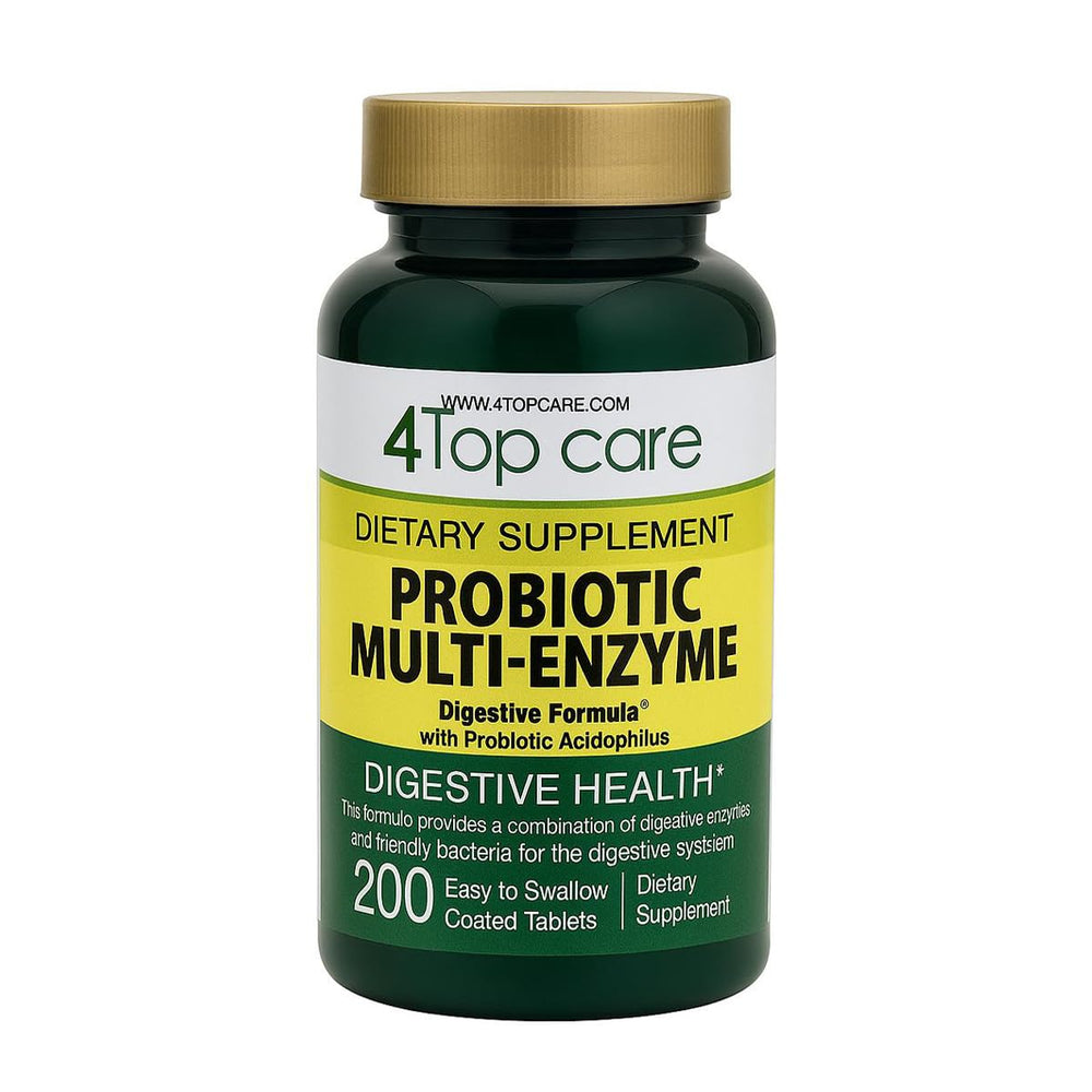 Bottle of 4 Top Care Probiotic Multi-Enzyme supplement