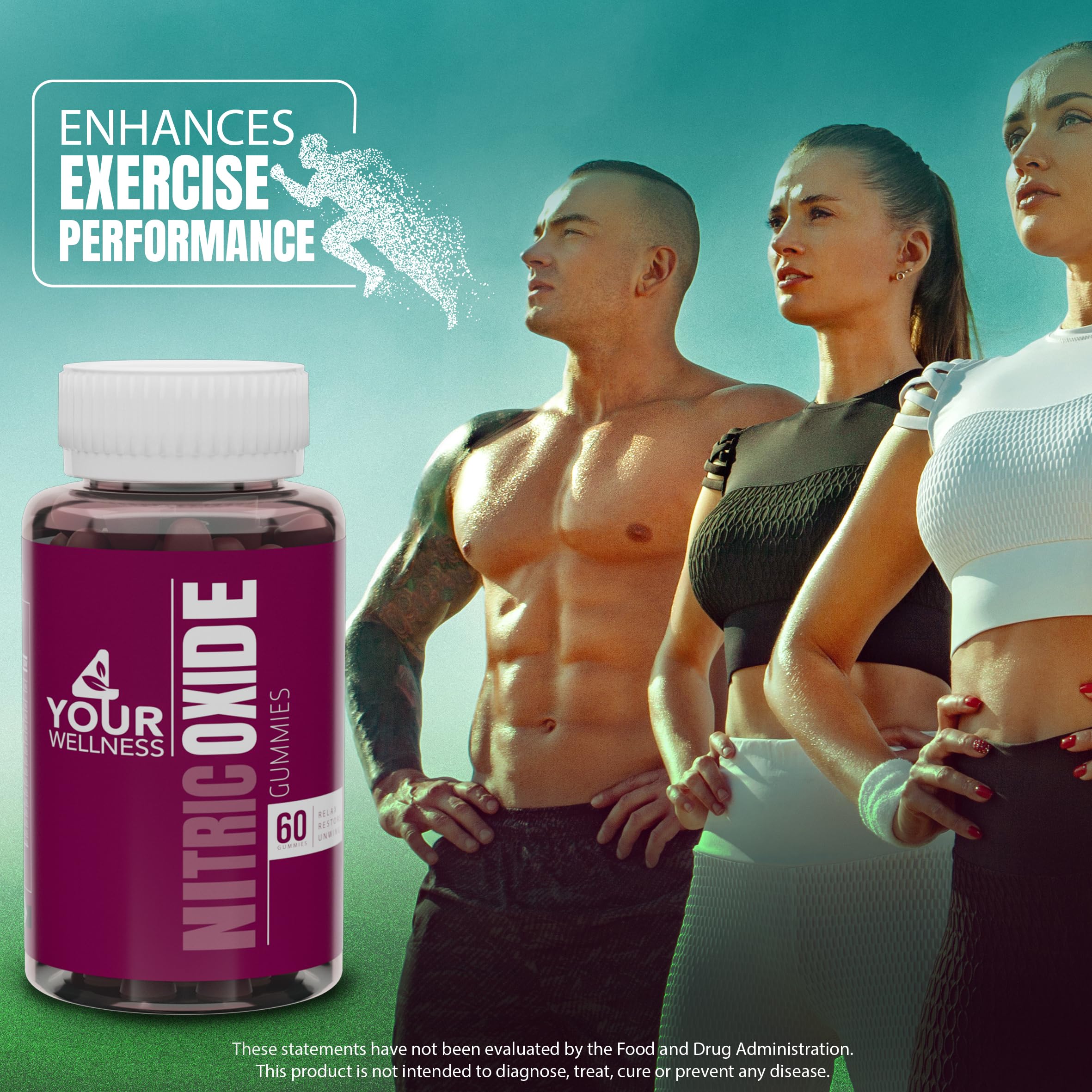 4 Your Wellness Nitric Oxide Gummies grape seed extract emphasis for antioxidant-supported circulation