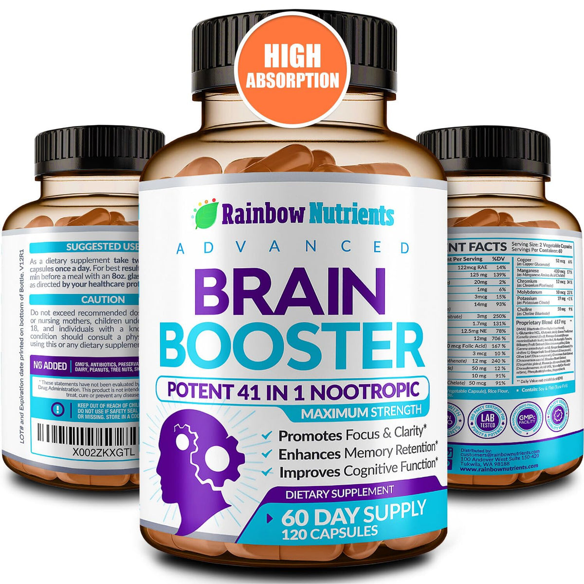 40-in-1 Brain Booster bottle label