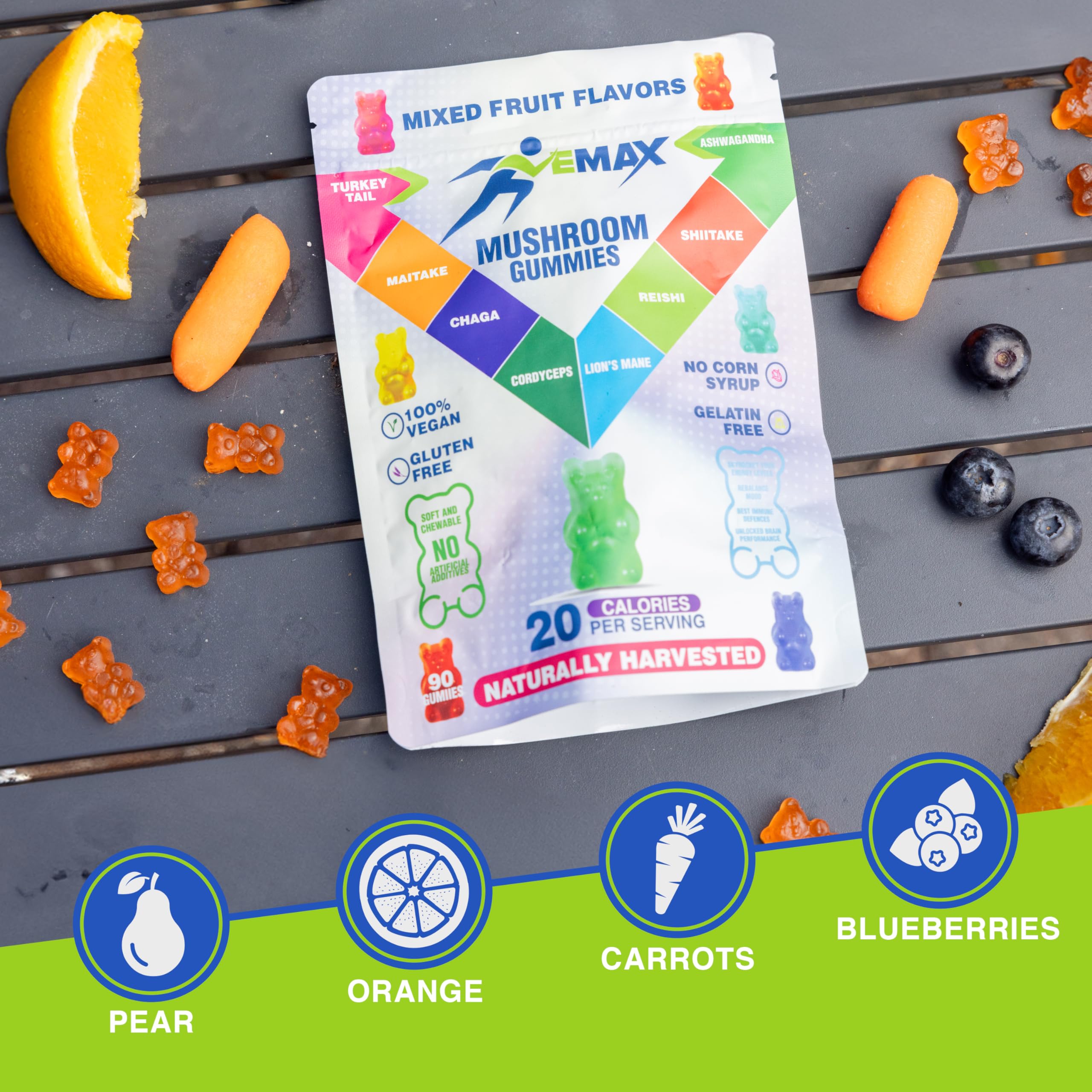 45 servings per bag fruit gummies