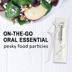 Individually wrapped floss picks for portability