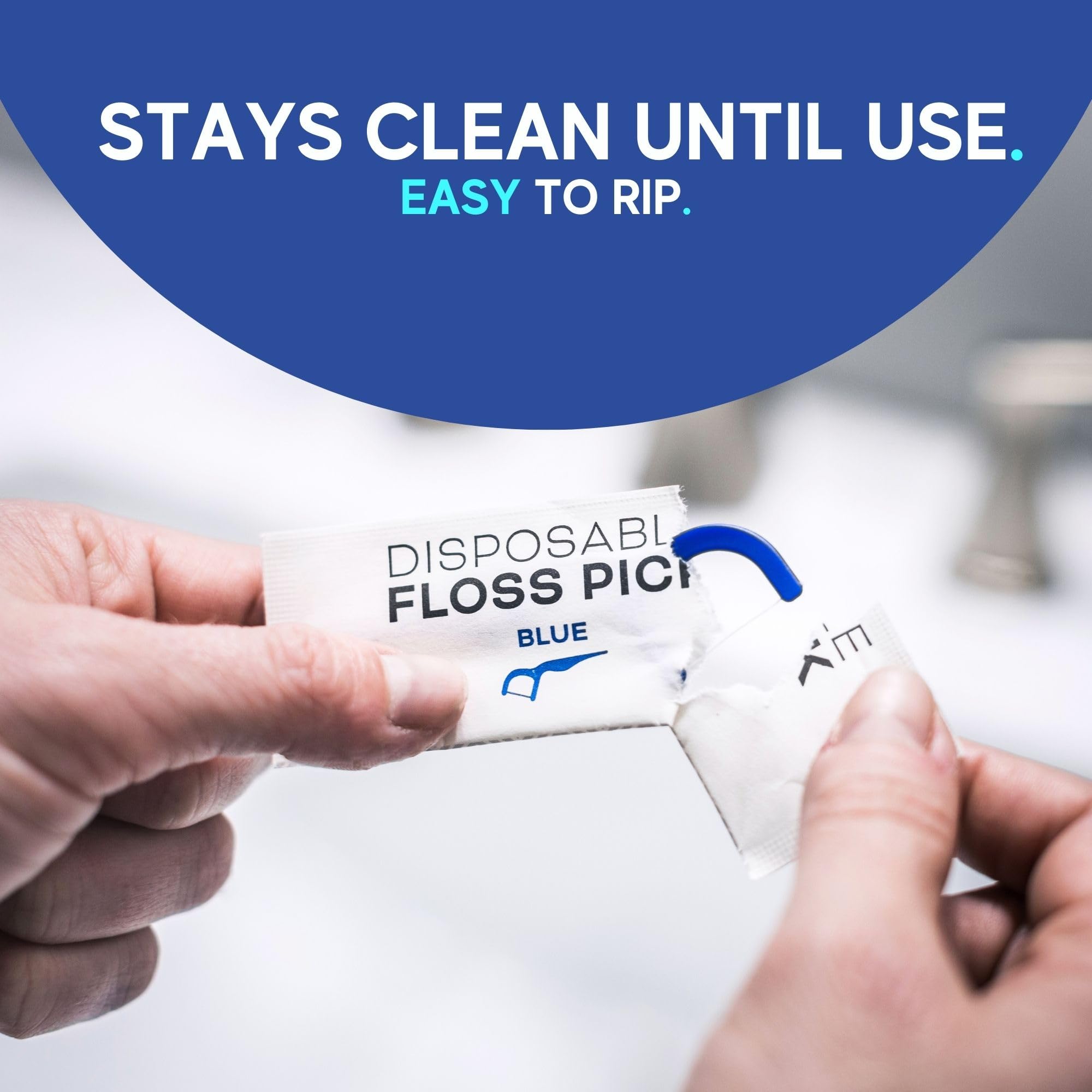 Floss picks lifting away plaque and food particles