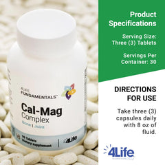 Serving suggestion featuring 4Life Cal-Mag Complex bottle