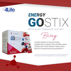 4Life Energy Go Stix dissolving in water illustrating quick mix and berry taste