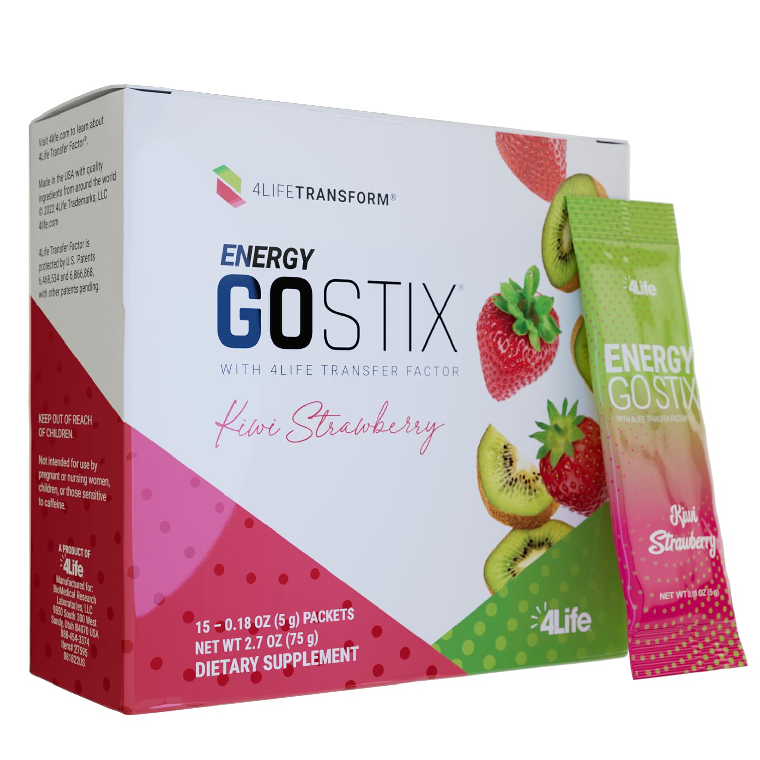 4Life Energy Go Stix packet kiwi-strawberry supports on-the-go energy