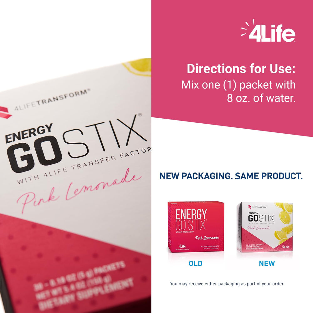 A travel-ready 4Life Energy Go Stix pack tucked in a gym bag.