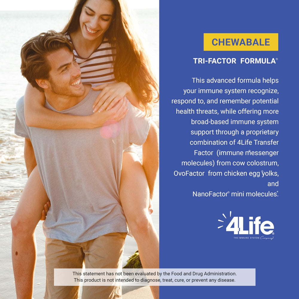 Ingredient panel for 4Life Transfer Factor Chewable Tri-Factor Citrus Cream