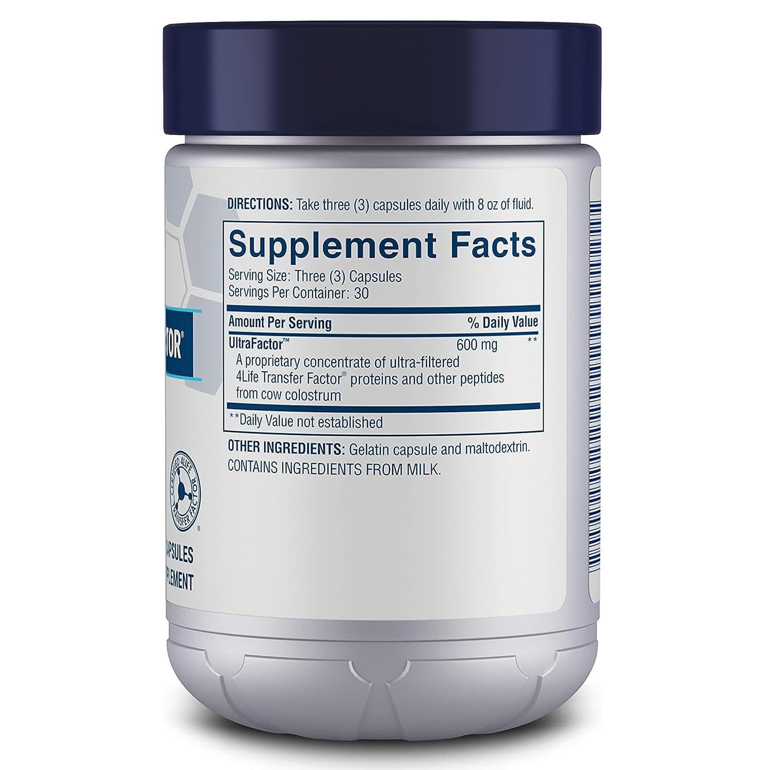 Close-up of 4Life Transfer Factor Classic veggie capsules