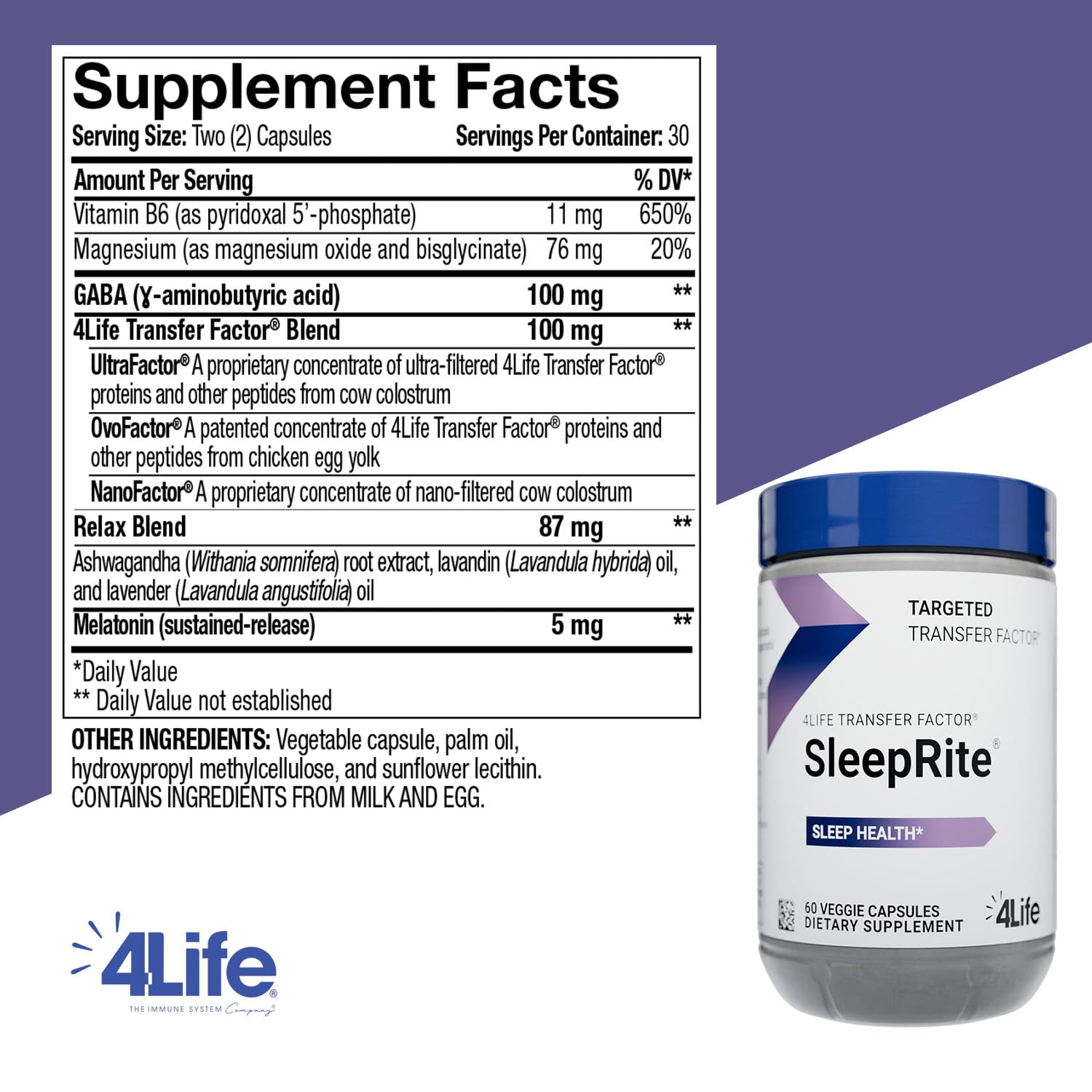 Close-up of SleepRite bottle and capsules