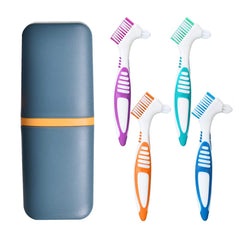 Denture brushes set with carrying case - front view