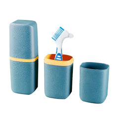 Close up of hard double-sided brush heads for dentures