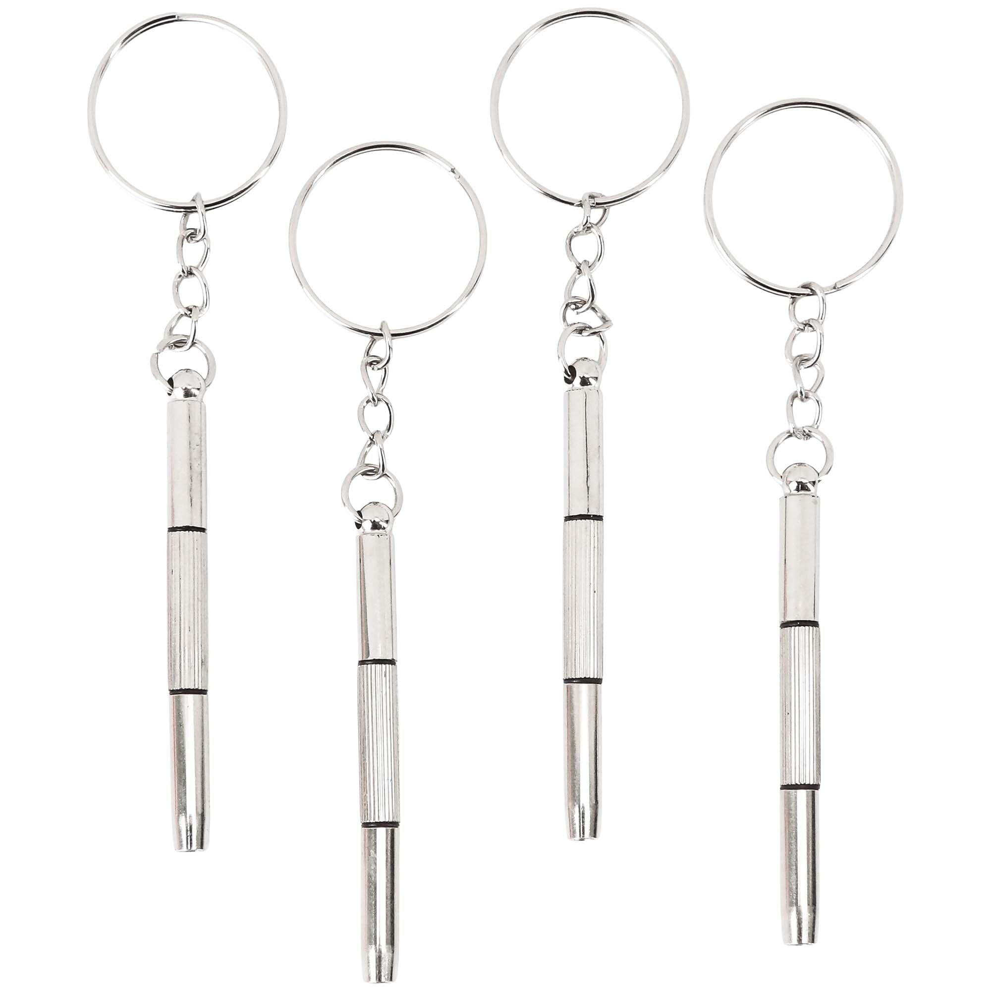 4-piece mini precision screwdriver kit with keychain