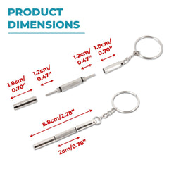 Close-up of 3-in-1 screwdriver ends: flathead and Phillips