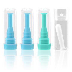 4 pieces of silicone contact lens remover tools in blue and green