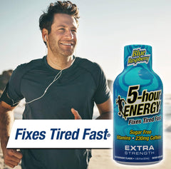 Blue Raspberry 5-hour ENERGY bottle with emphasis glow
