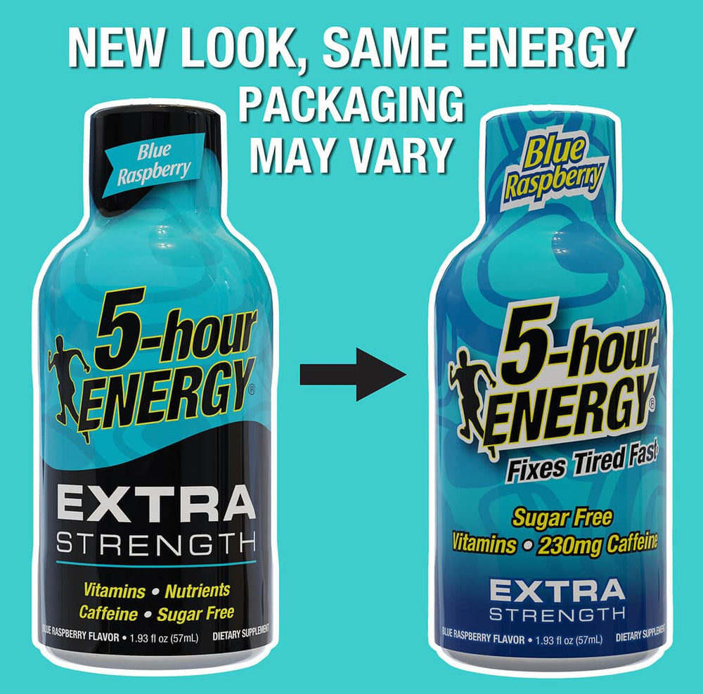 Back view showing ingredients on 5-hour ENERGY Blue Raspberry