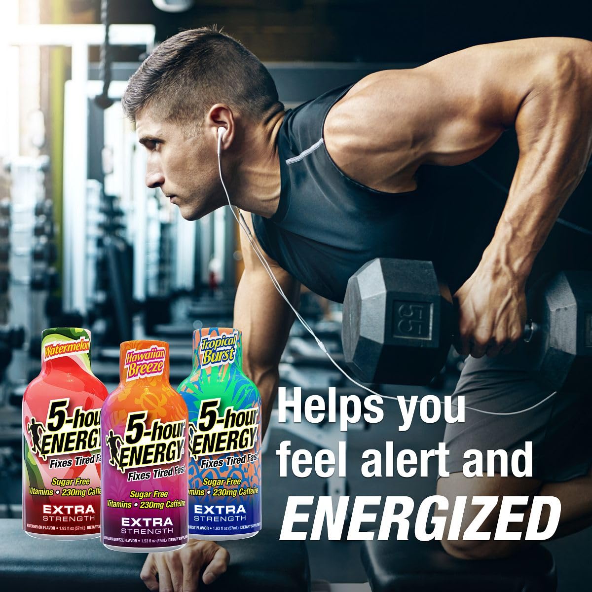 5-hour ENERGY hawaiian breeze bottle with crisp flavor supports sustained alertness.