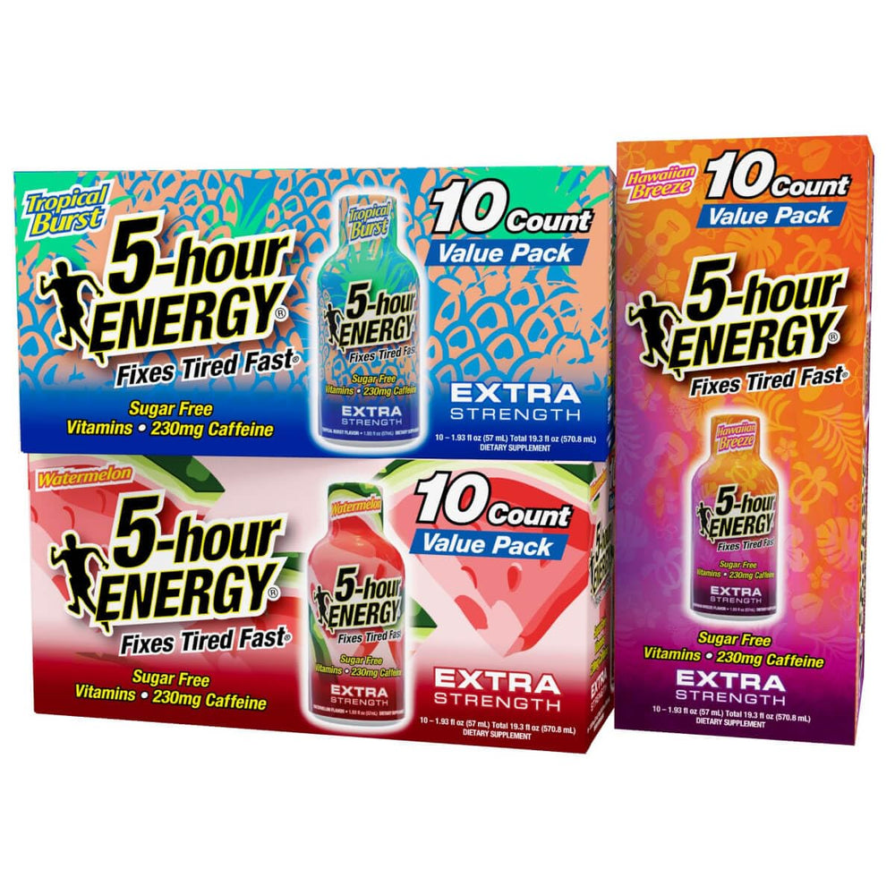 5-hour ENERGY tropical burst bottle delivers a fast focus boost for busy mornings.