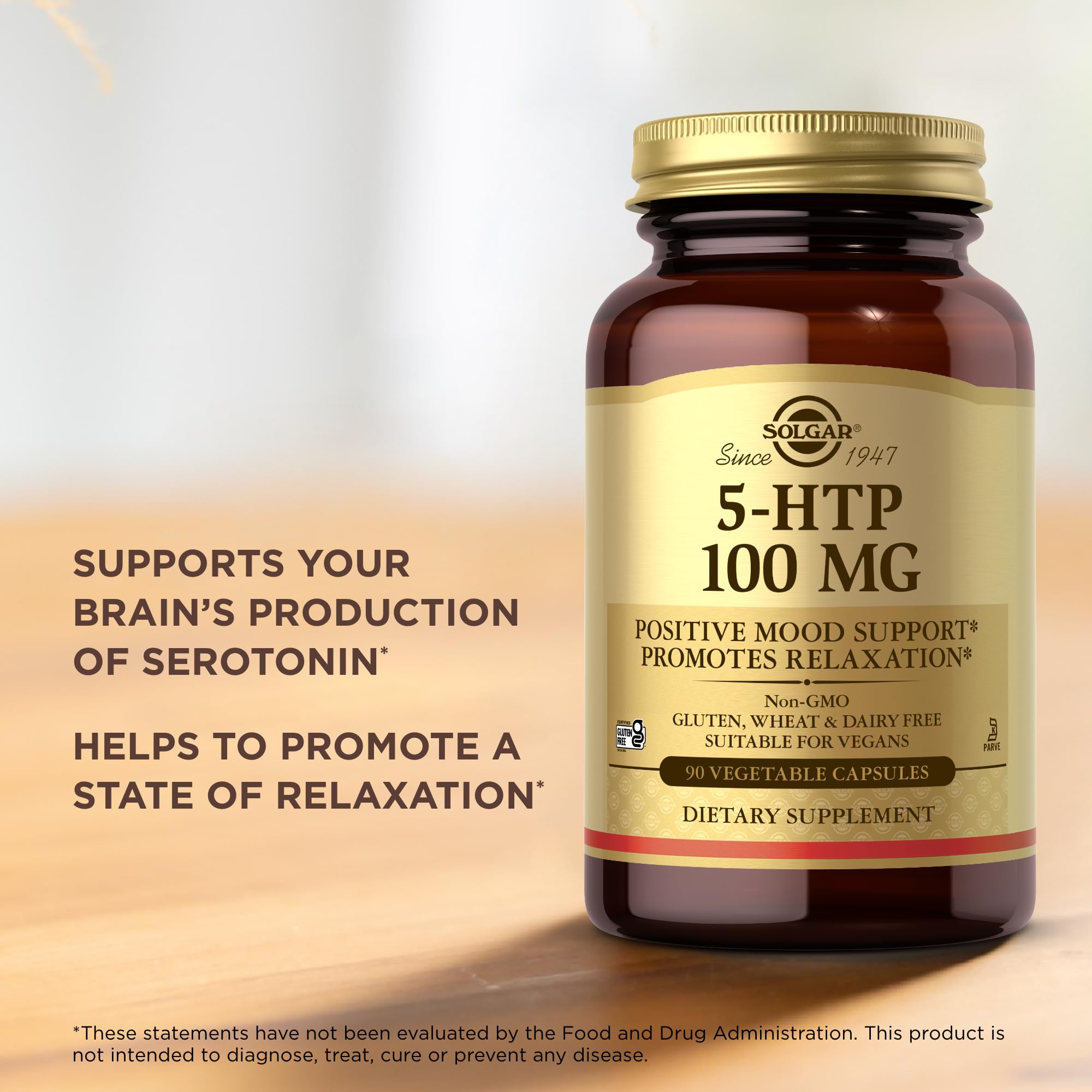 Graphic illustrating relaxation and mood support from 5-HTP