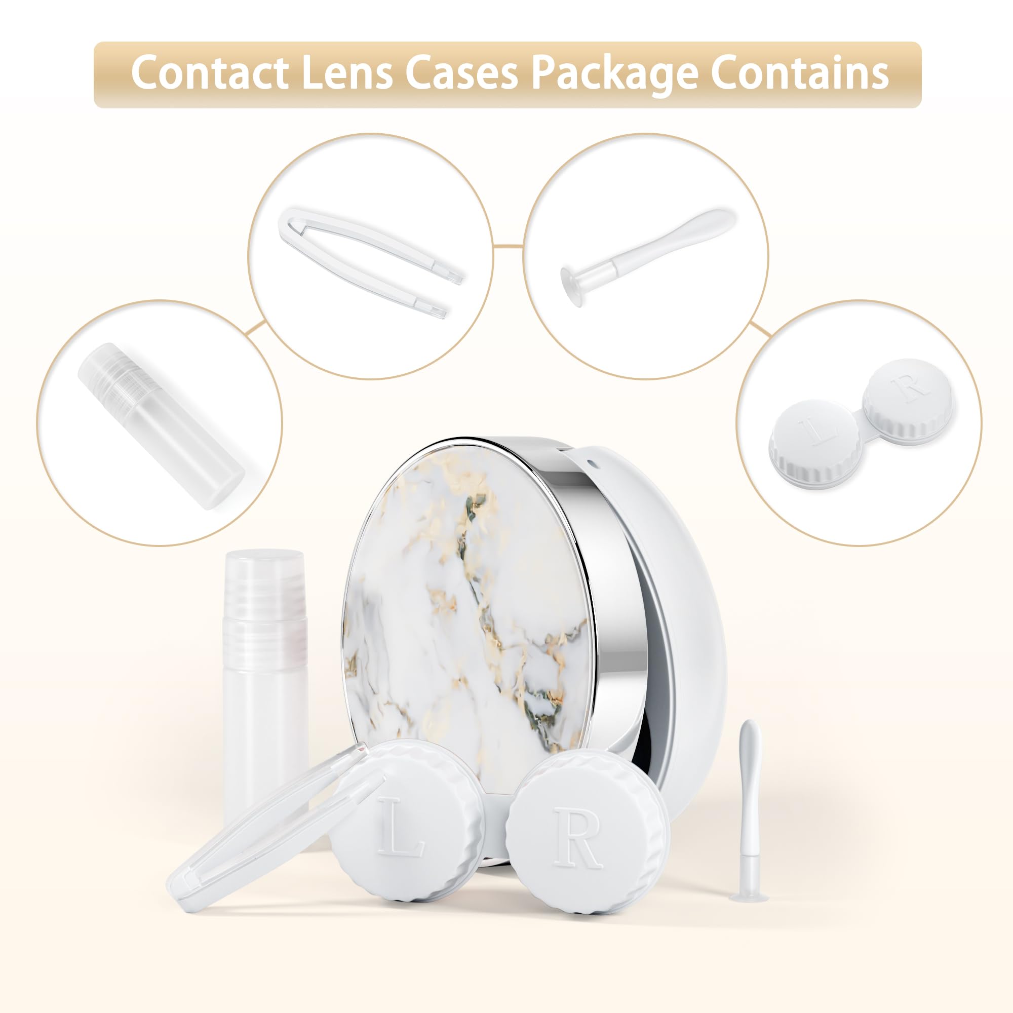 5-in-1 contact lens case kit with mirror, solution bottle, tweezers and remover