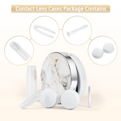 5-in-1 contact lens case kit with mirror, solution bottle, tweezers and remover