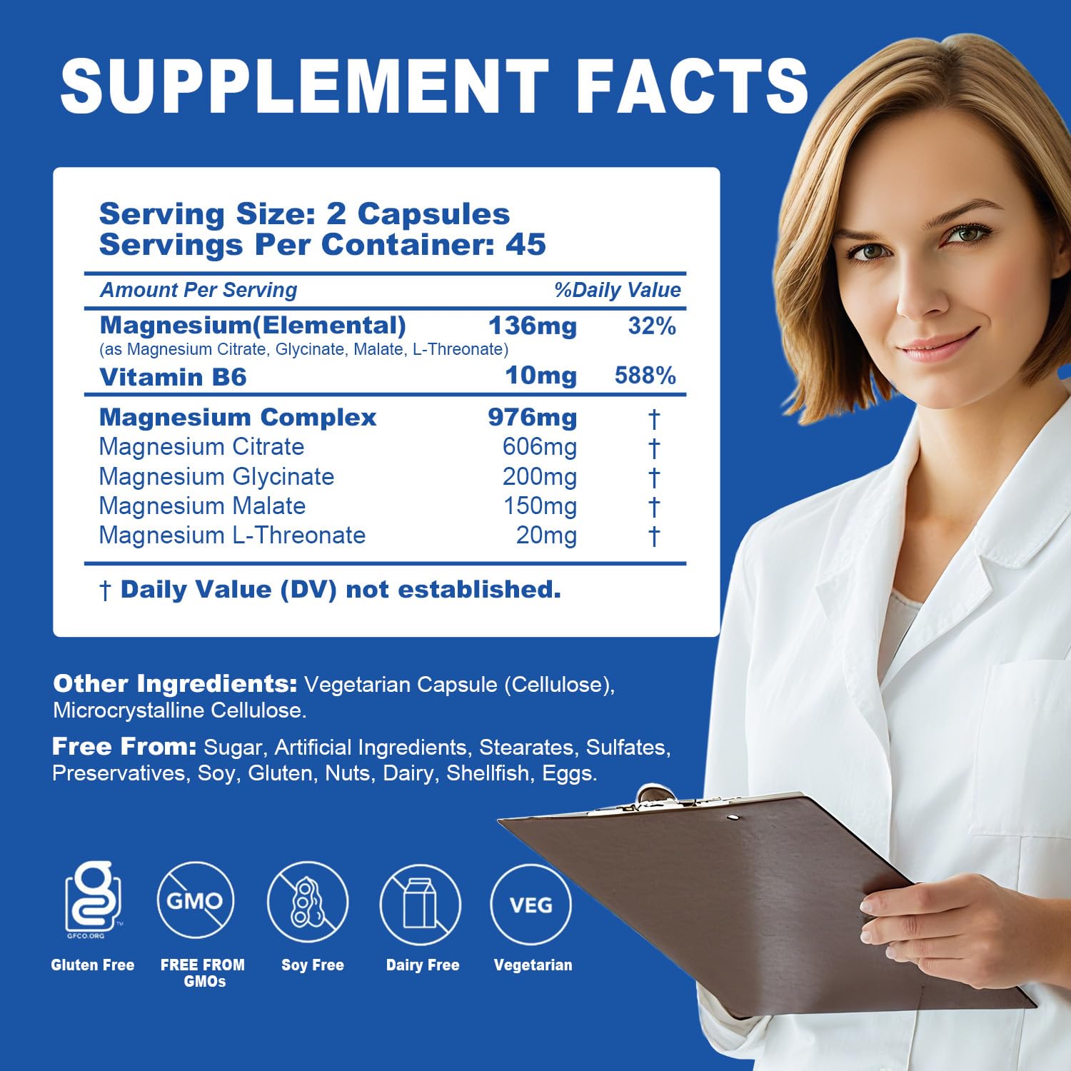 Packaging side view showing plant-based capsule material