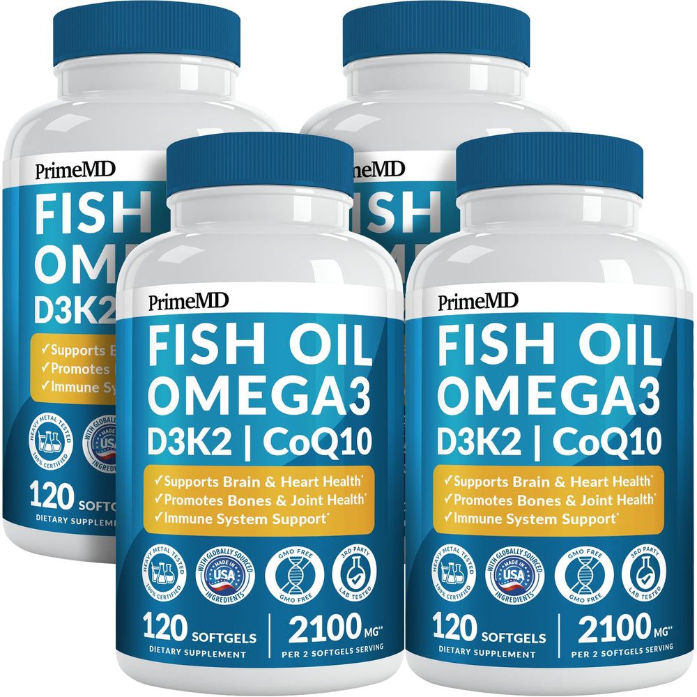 Bottle of 5-in-1 Omega-3 Fish Oil Lemon with 120 softgels