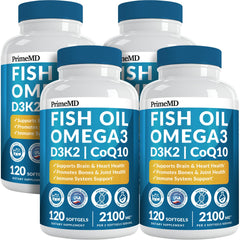 Bottle of 5-in-1 Omega-3 Fish Oil Lemon with 120 softgels