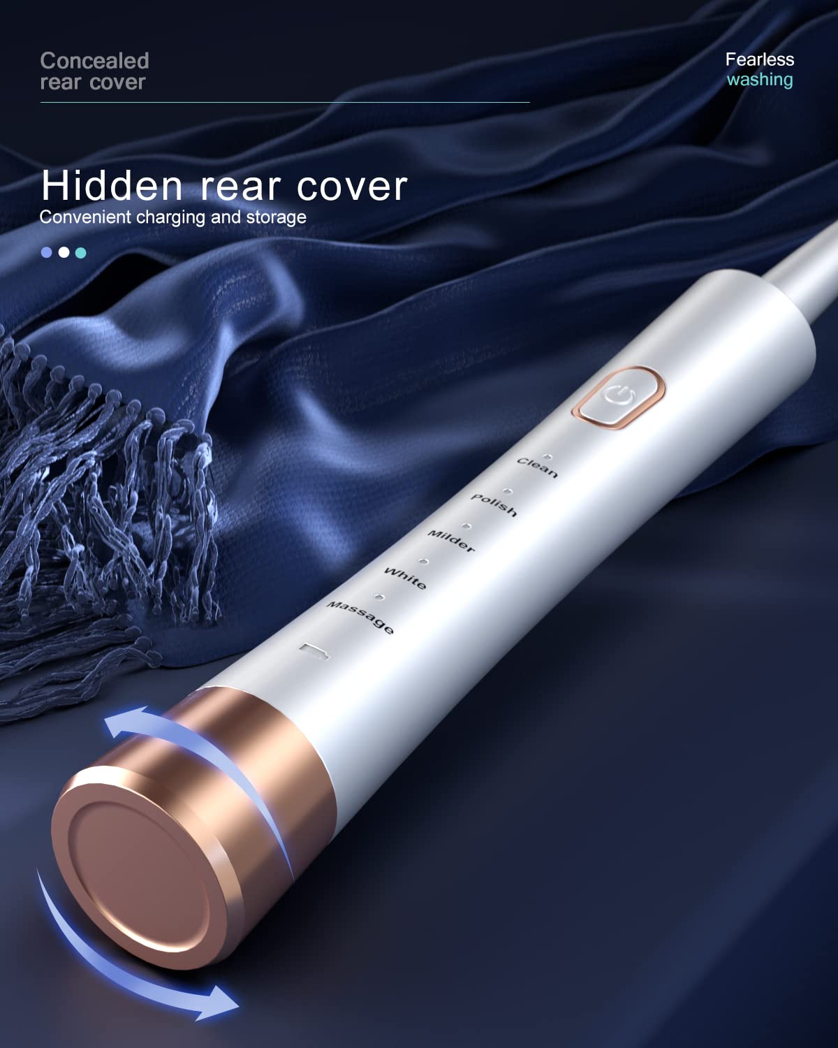 Brush modes feature: Clean, Polish, Mild, White, Massage