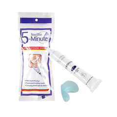 Applying whitening gel to soft duplex mouth tray