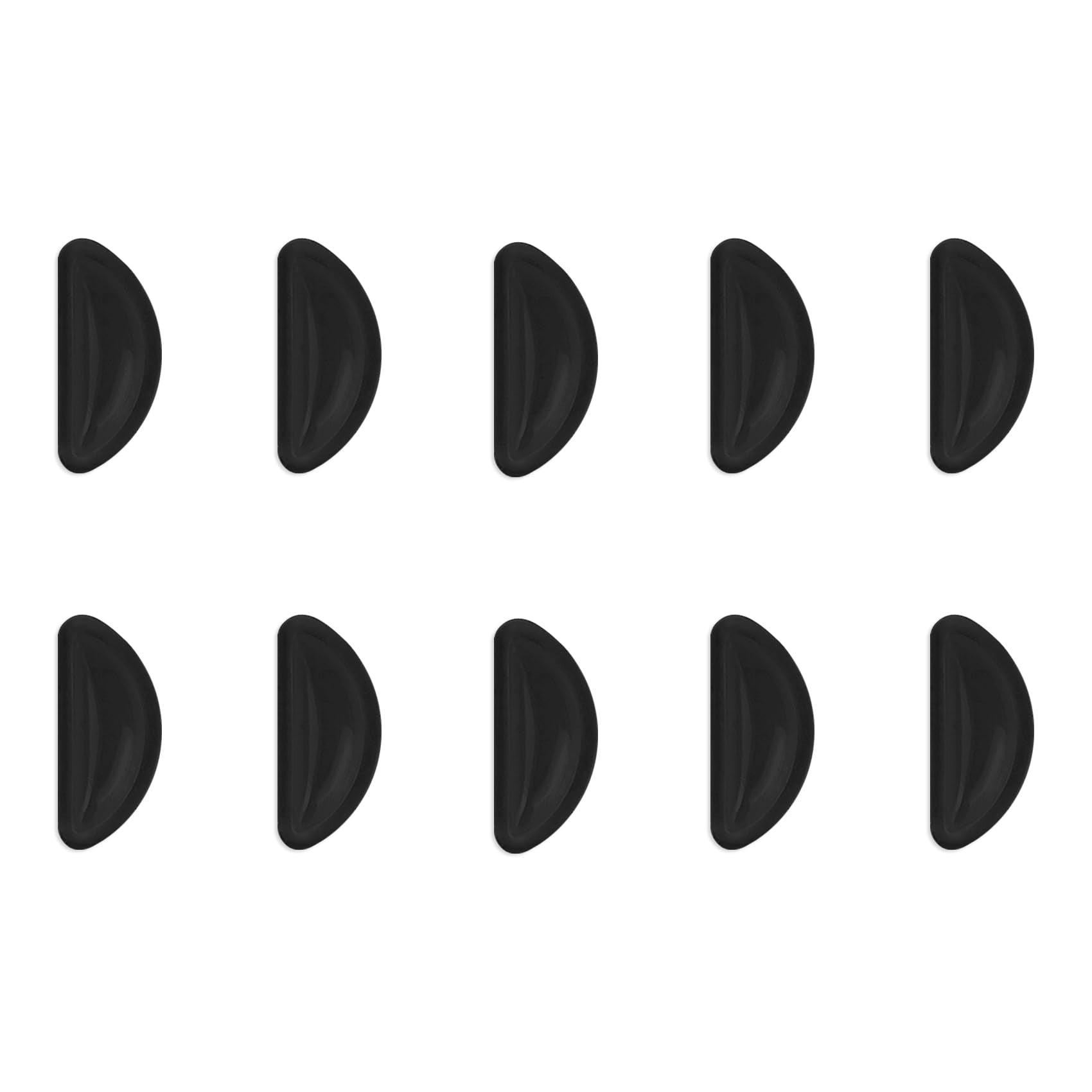 Five pairs of black adhesive silicone eyeglass nose pads