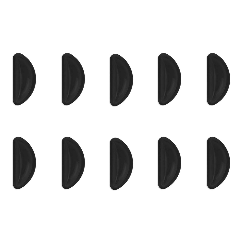 Five pairs of black adhesive silicone eyeglass nose pads