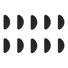 Five pairs of black adhesive silicone eyeglass nose pads