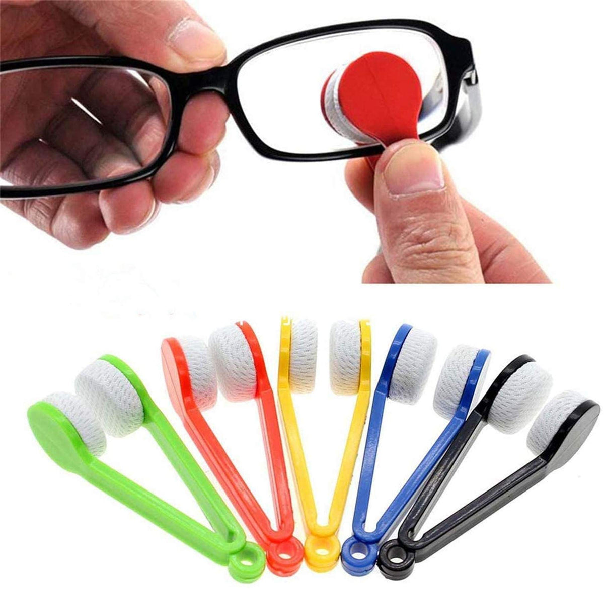 Blue 5 pack mini eyeglasses microfiber cleaner clips