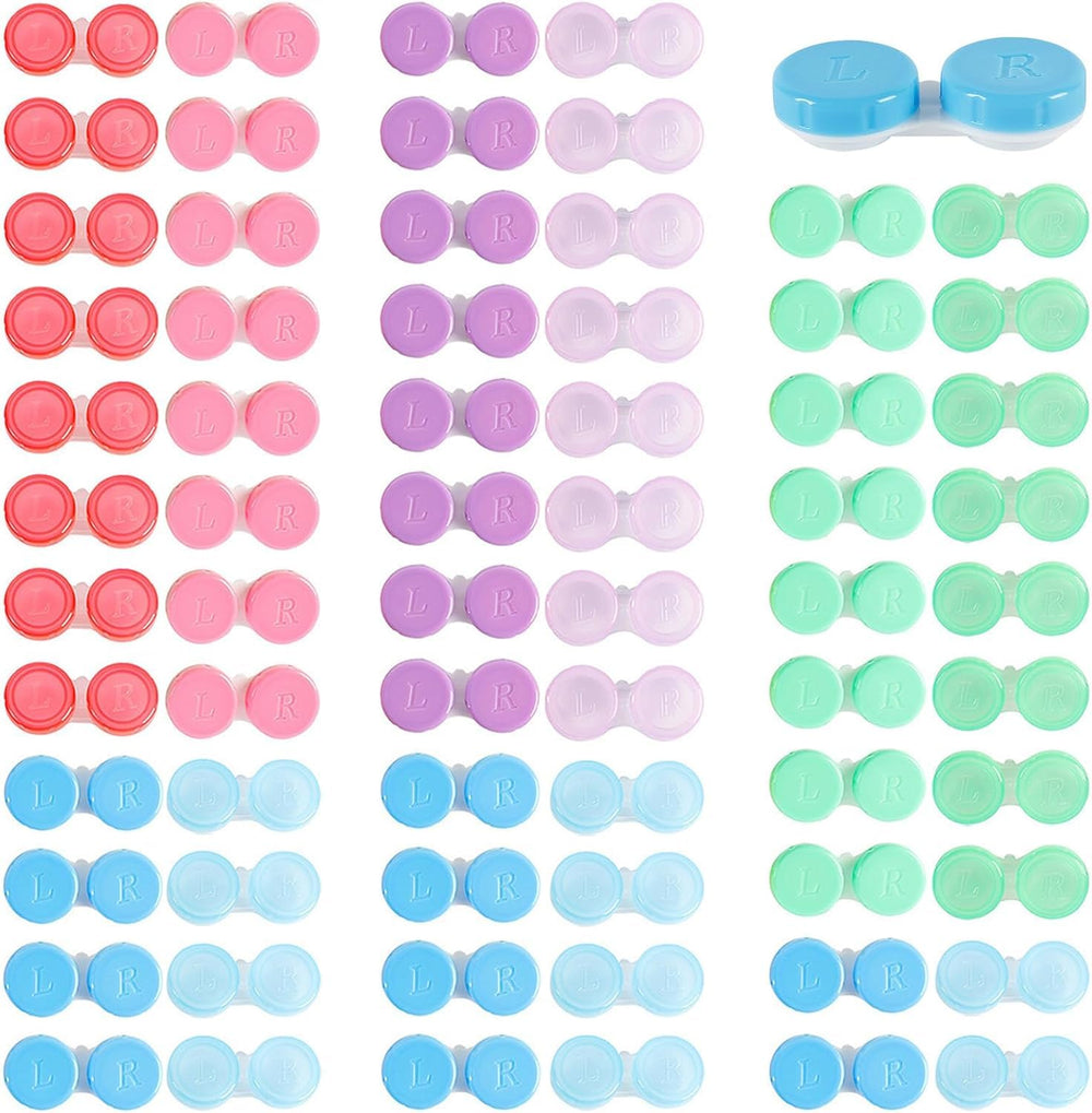 Assorted color contact lens cases in a 50-pack