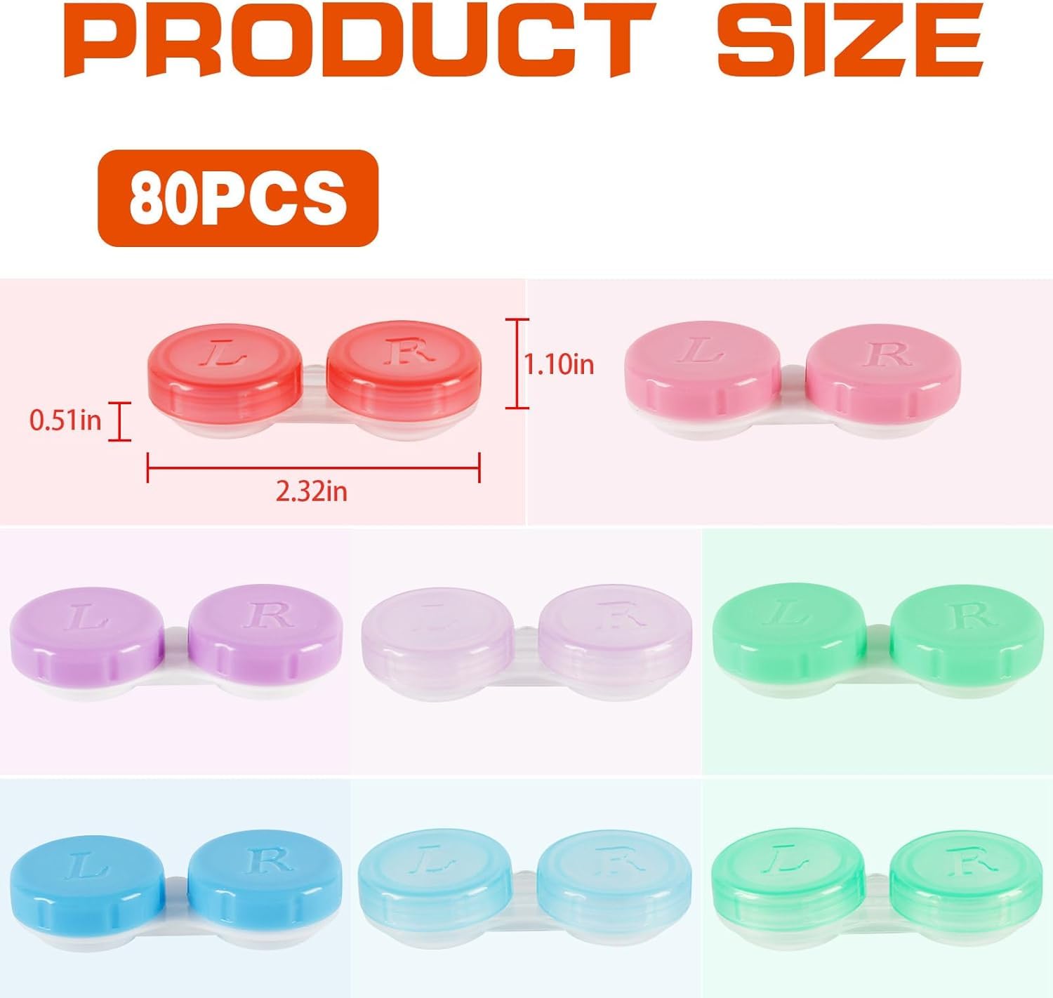 Compact travel-friendly lens case dimensions 2.3 x 1.1 x 0.51 inches