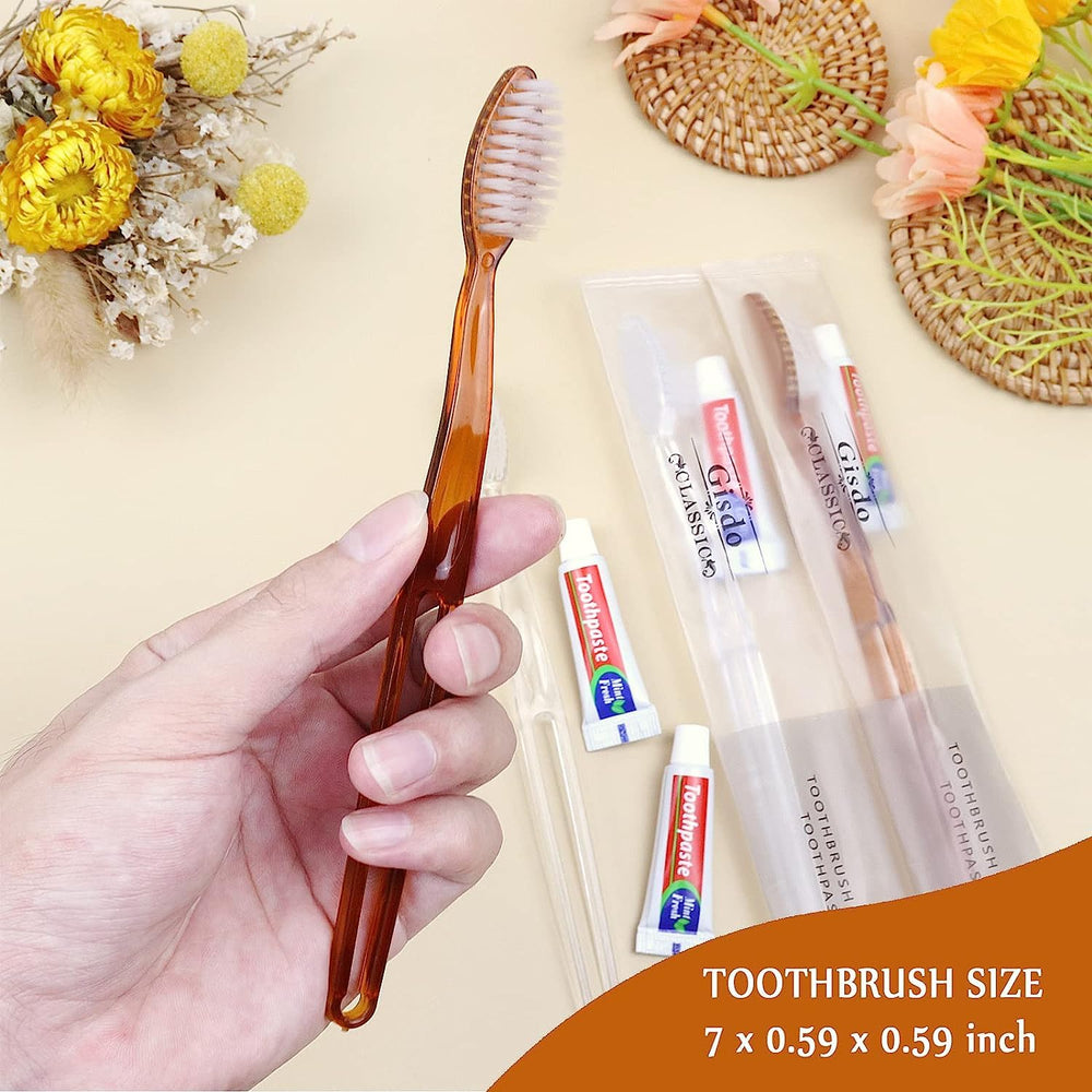 Two-color disposable toothbrush kit suitable for hotels and guests