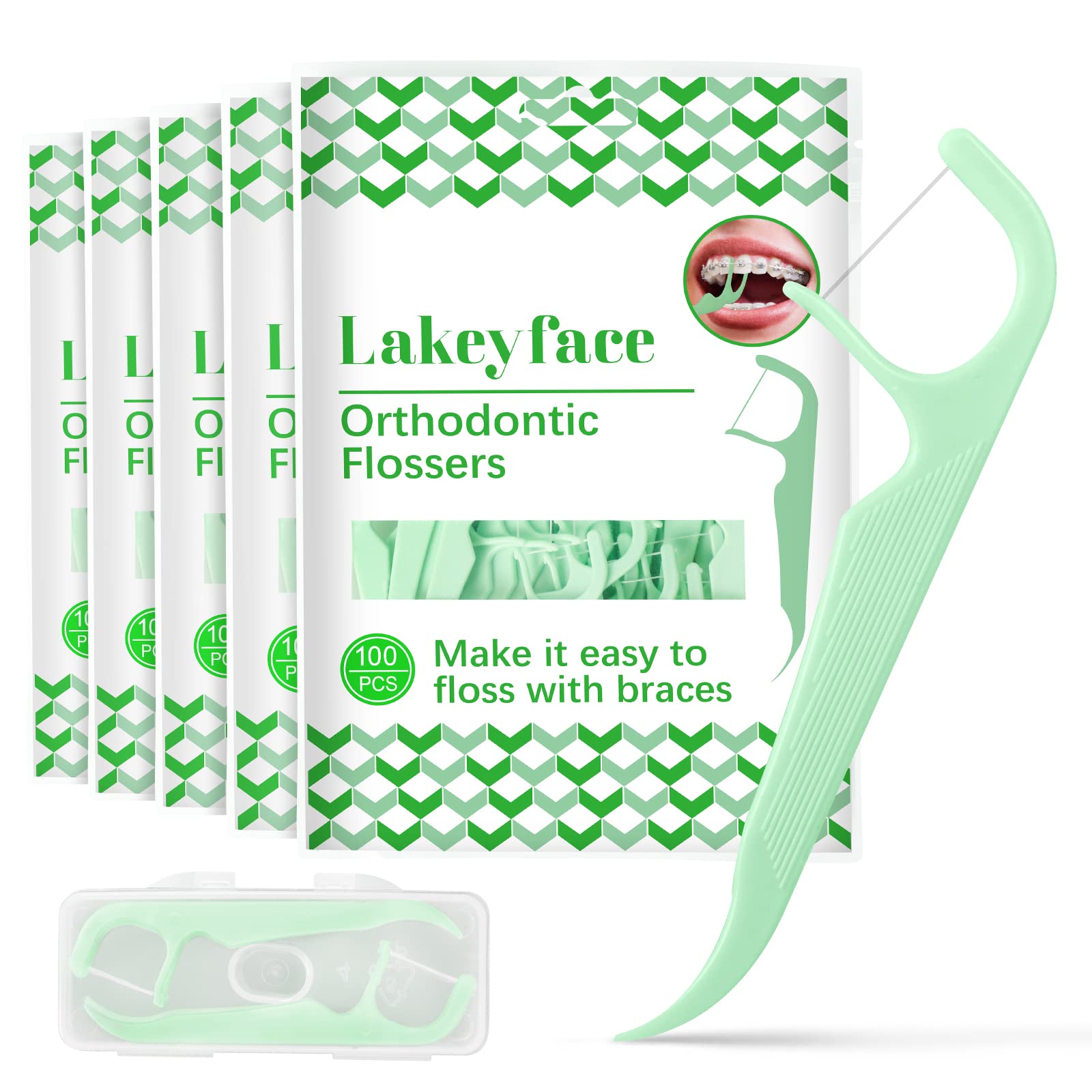 500-count orthodontic flossers with floss dispenser box image