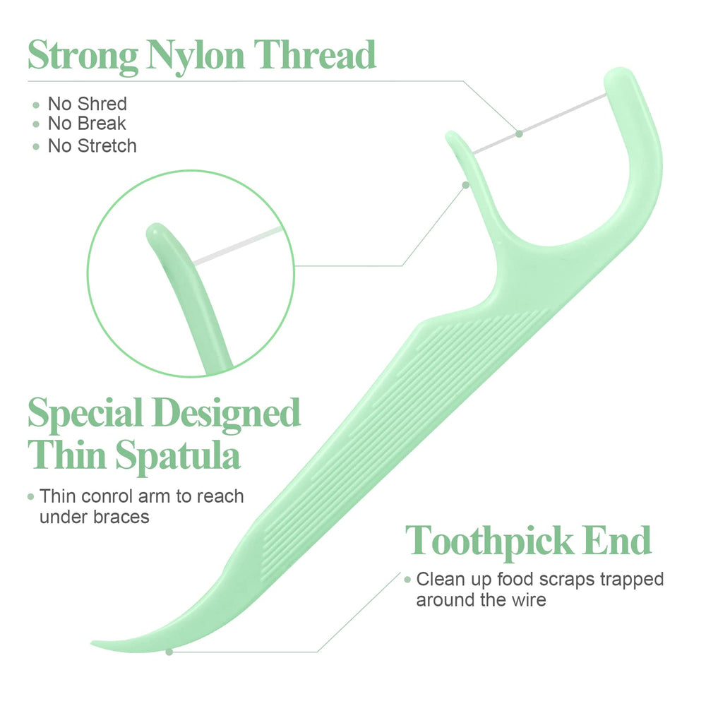 Value pack of braces flossers for adults and kids with dispenser