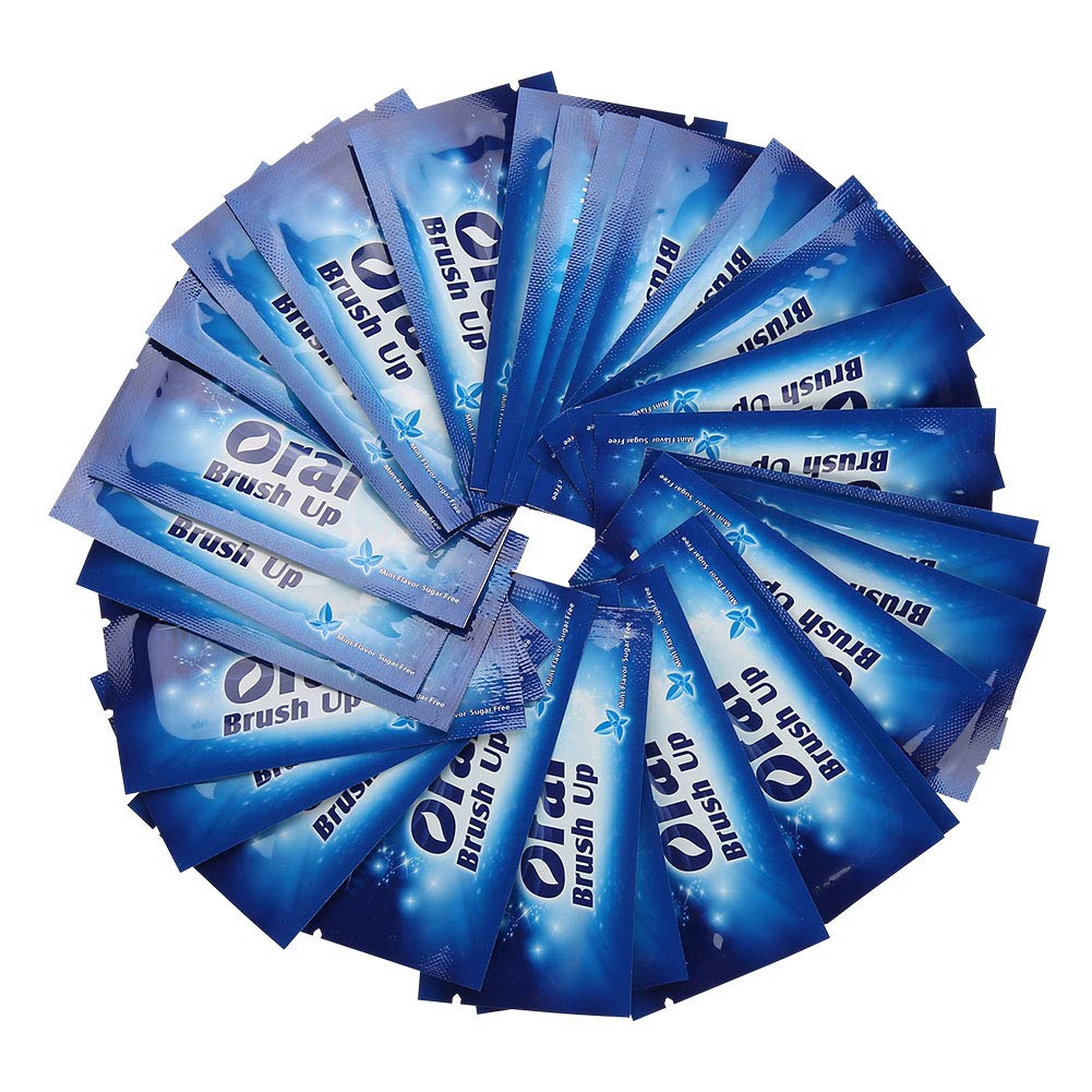 Close-up of 50Pcs Finger Teeth Wipes packaging