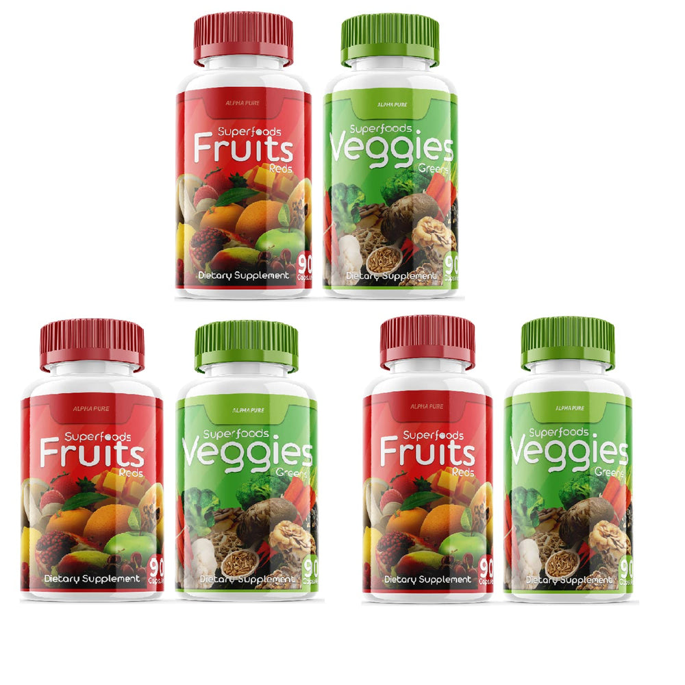 Front view of the 540 Capsule Superfoods Triple Pack bottle set