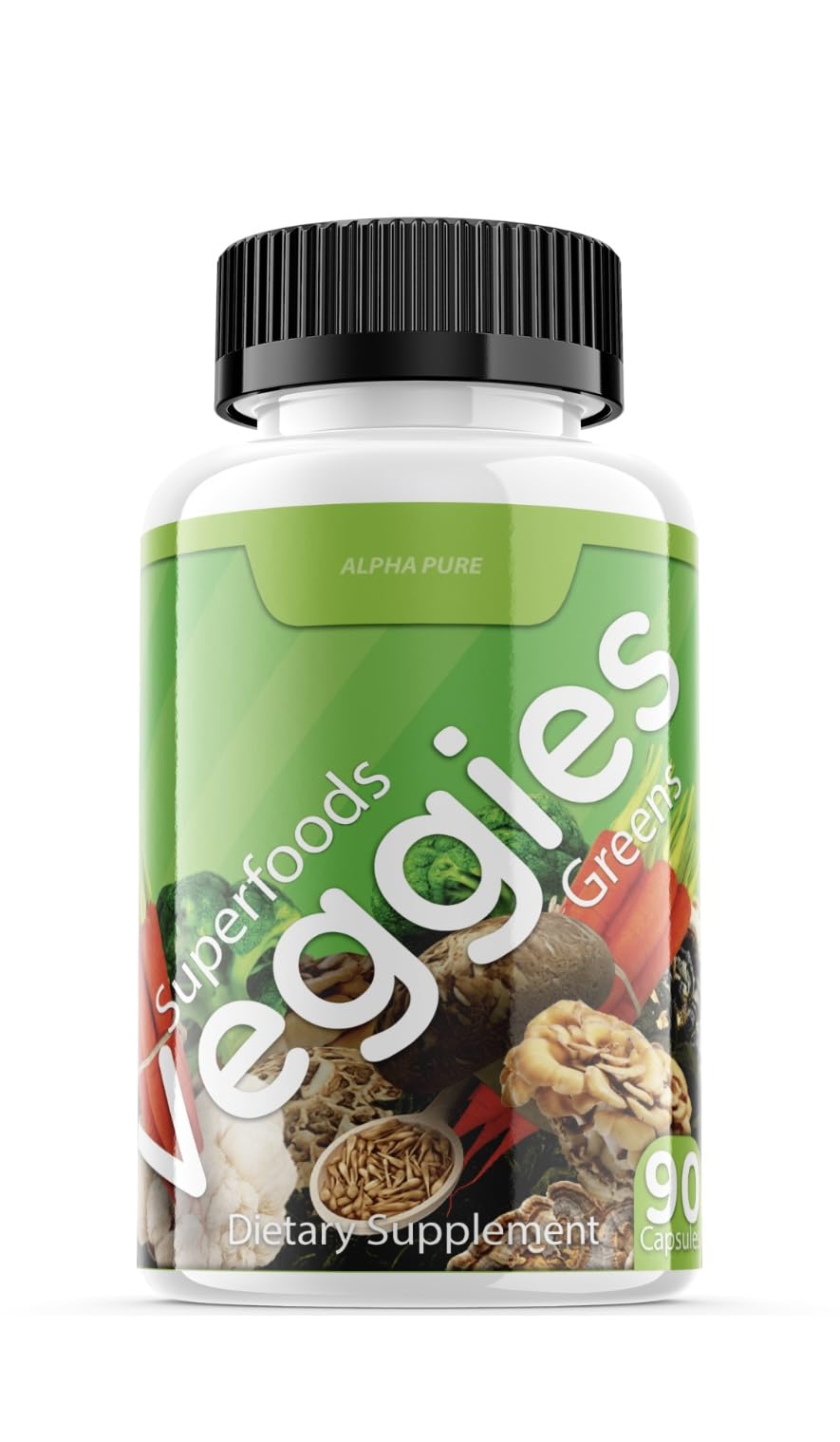 Capsules with fruits and vegetables background