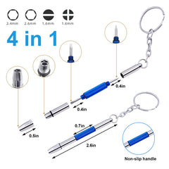 Five-color mini eyeglass screwdriver set with blue handle