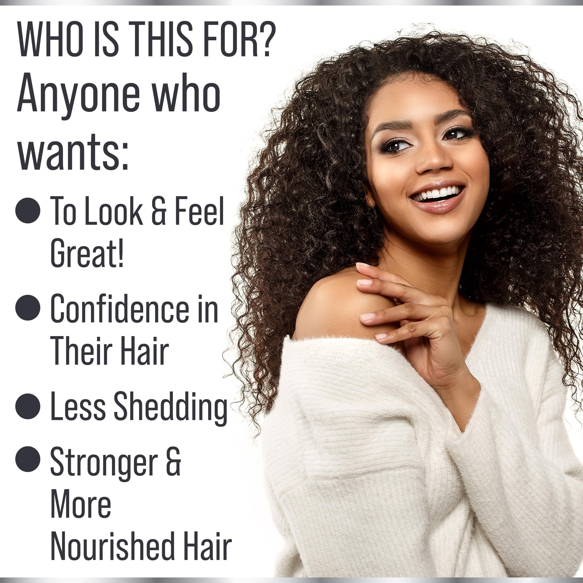 Capsules showing Biotin, Keratin, Collagen and Saw Palmetto ingredients for hair growth